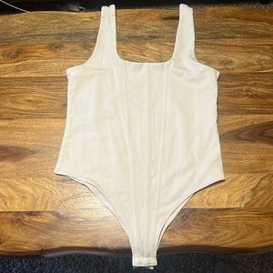 White corset body suit